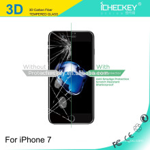 Nouveau Protecteur d&#39;écran Premium en fibre de carbone 3D à couverture intégrale incurvée en verre trempé pour iPhone 7 / 7plus